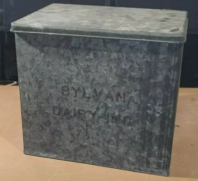 Vintage Galvanized Insulated Front Porch Metal Milk Man Box SYLVAN DAIRY INC • $124.99