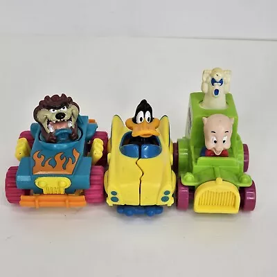  Set Of 3 Vintage 1992 Looney Tunes Quack-Up Cars McDonalds Vehicle Toys • $6.99