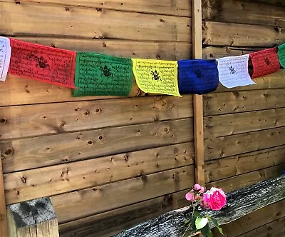 £5.90 • Buy HAND MADE XL 25 FLAGS TIBETAN BUDDHIST PRAYER FLAGS WIND HORSES NEPAL FLAG 6m