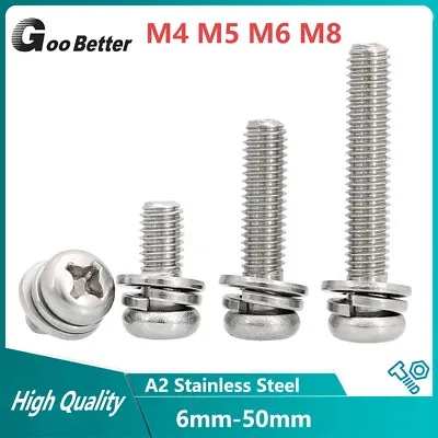 $2.39 • Buy TV Wall Mounting Screws Bolts M4 M5 M6 M8 Philips Pan Head For Samsung Sony Lg