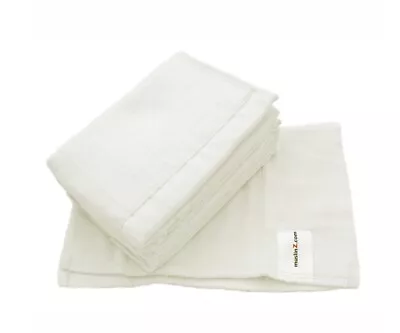 Muslinz 100% Cotton Prefolds- 6pk White Washable Nappies Infant Size 2 • £6.20