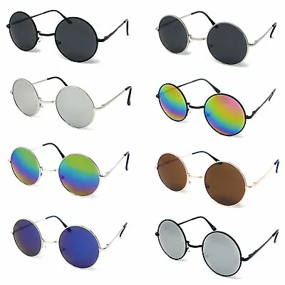 Round Lens Sunglasses Mens Womens Ladies John Lennon Circle Ozzy Unisex Hippie • £3.49