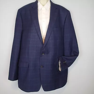 Ralph Lauren Blue Label Mens Blazer 46 Xl Silk Wool Sport Coat Navy Blue Jacket • $49.95