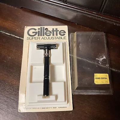 VTG Gillette Super Adjustable Razor Platinum No Blades Handle Length 109.5mm • $55.50
