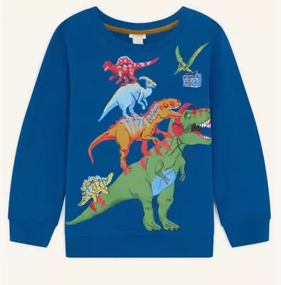 £19 • Buy Monsoon Baby Boys Rufus Blue Dinosaur Sweatshirt - Various Sizes - *BNWT*