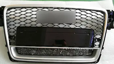 For Audi 09 10 11 12 B8 A4 S4 RS4 Style Grill Grille Silver Trim Chrome Rings • $254