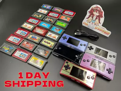 Nintendo Game Boy Micro Console Various Colors Japanese Random 3 Games+USBcable • $182