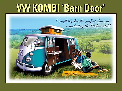 VW Kombi Barn Door Bug Bus Car Retro Metal Sign • $34.95