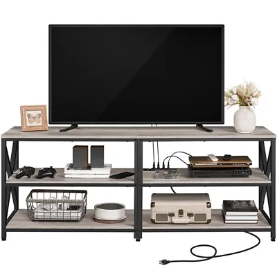 Vintage TV Stand For 75 Inch TV TV Console With Power Outlet For Living Room • $129.99