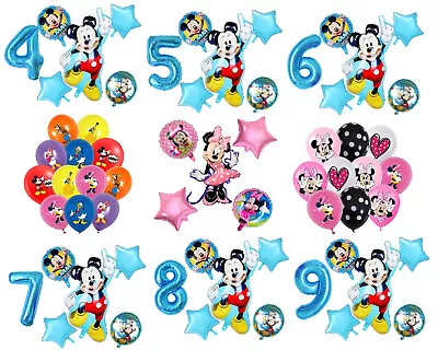 Mickey Mouse Balloons Minnie Foil Latex Balloons Kids Birthday Party Decoration • £3.99