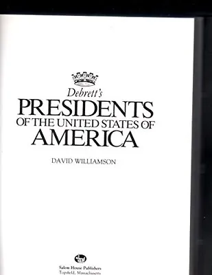 Debrett's Presidents Of The United States Of America Very Good Condition Willi • £30.75