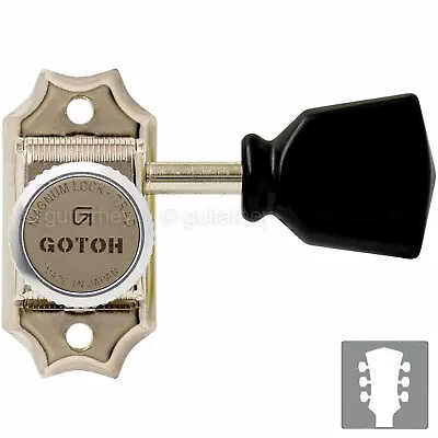 NEW Gotoh SD90-SLB MGT MAGNUM LOCKING Tuners L3+R3 W/ Black Buttons 3x3 - NICKEL • $74.99