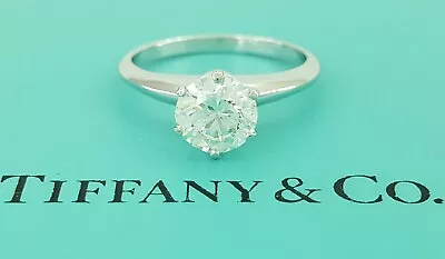 Tiffany & Co Platinum Round Cut Diamond Solitaire Engagement Ring 1.05 Ct $16.3K • $8395