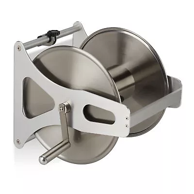 Hose Reel Floor Wall Metal Stainless Steel Aluminium Silver • £116.90