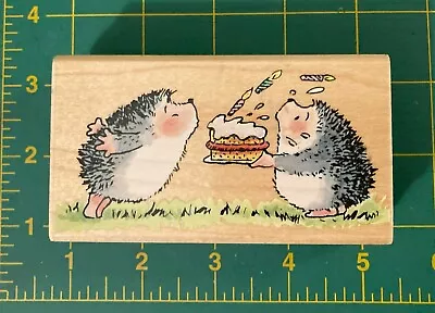 Mighty Wishes Hedgehogs Penny Black Stamp Partying Animals Birthday Cake Candle • $24.99