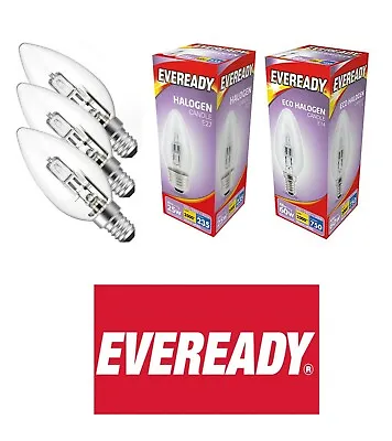 Eveready Halogen Candle Bulbs 20w = 25W WATT BC SBC B22 B15 ES E27 2700k • £4.89