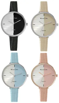 £9.99 • Buy Thomas Calvi Women’s Wrist Watch, Dual Colour Face Slim PU Leather Strap, Analog
