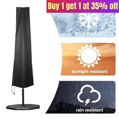 £7.35 • Buy Large Heavy Duty Garden Parasol Cover Patio Umbrella Waterproof Protector Black