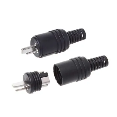 DIN 2 Pin Speaker  Loudspeaker Plug Male Screw On Easy Fit  Pack Of 2  • £3.29