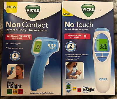 2 Brand New Vicks Non Contact Infrared Body Thermometer & No Touch.. • $24.99