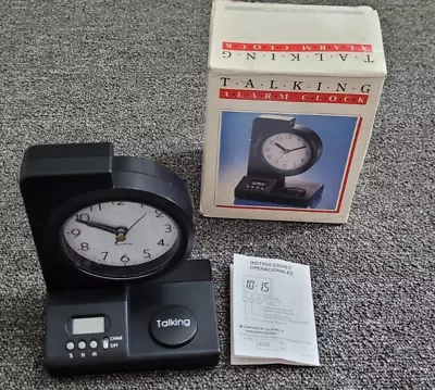 Vintage? Der Grune Punkt SPANISH Talking Alarm Clock Black Open Box Never Used? • $29.95