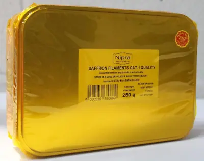 Saffron Spice Filaments Nipra 250g Tin Cat I Quality SPANISH GOLD Strands Thread • £799.95