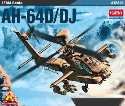 $15.05 • Buy Academy 12625 AH-64D/DJ Apache Attack Helicopter 1/144 Scale Plastic Model Kit