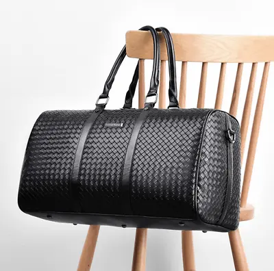 Large Fashion Men Black Leather New Travel Bag Overnight Duffle Handbag • $46.29