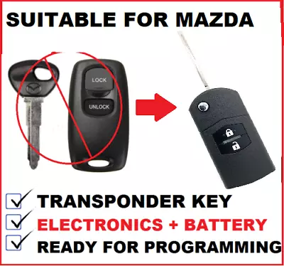 1 X Remote Car Key Flip Car Key Suitable For Mazda 6 2002 2003 2004 2005 -41803 • $54.85