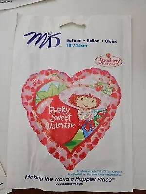 Vtg Strawberry Shortcake Mylar Balloon M & D Industries Berry Sweet Valentine • $5