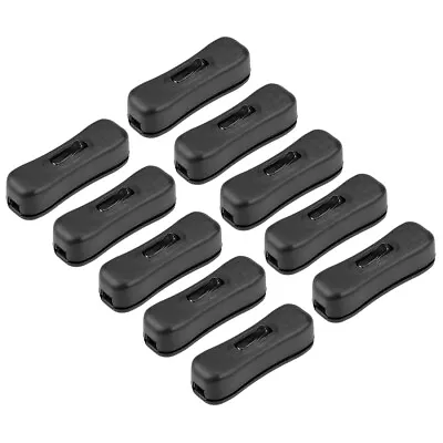 Inline Cord Switch AC 250V 2A SPST Lamp Light Rocker Switch Black 10pcs • £11.45