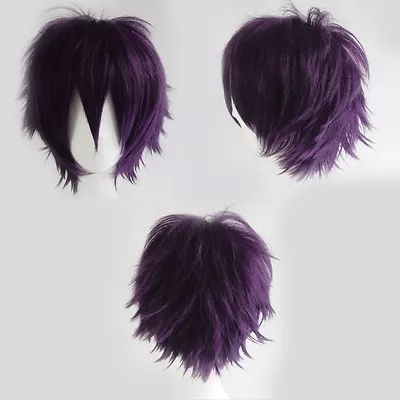 New Multi Color Men Boy Short Straight Hair Wig Anime Party Cosplay Full Wigs US • $11.37