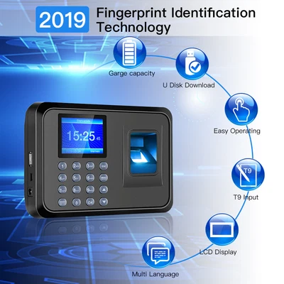 £38.27 • Buy Employee Time Clock Biometric Fingerprint Checking-in Attendance Machine Rec