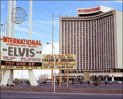 Elvis Presley Photo 8X10 - Las Vegas International Hotel Marquee • $7.95