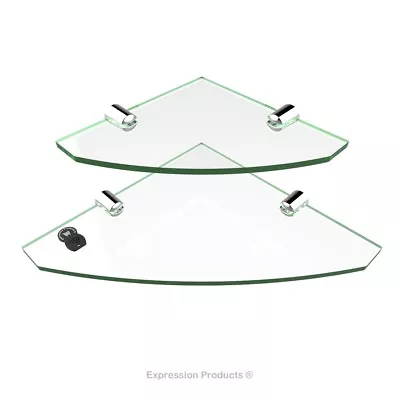 £16.23 • Buy Acrylic Bathroom Corner Shelf, Kitchen Safety Shelves - 2 Pack 150mm & 200mm