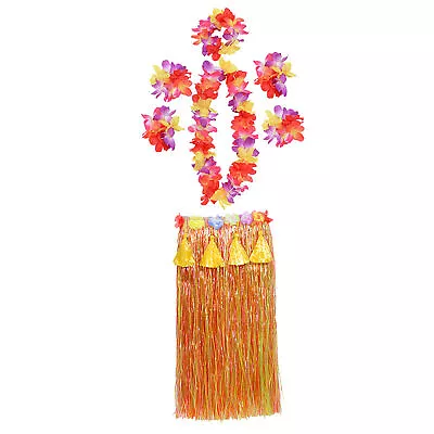 1 Set Hula Skirt Adorable Eye-catching Hawaiian Hula Grass Skirt Set Practical • $21.49