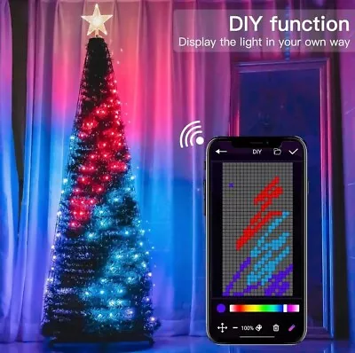 7 Ft Christmas Tree Lights DIY Bluetooth Point Control Smart LED RGB Lights • $79.95