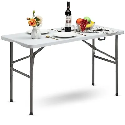 4ft Heavy Duty Folding Table Portable Plastic New Camping Garden Party Catering • £25.85