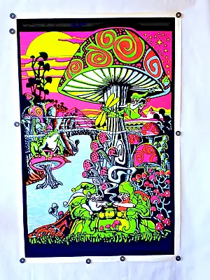 '96 BLACK LIGHT VELVET MUSHROOM MAGIC POSTER # 901 ARTWORK  FUNKY Enterprises NY • $29