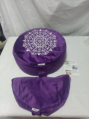 Buckwheat Zafu Meditation Cushion Yoga Pillow Purple With Extra Cover • $20