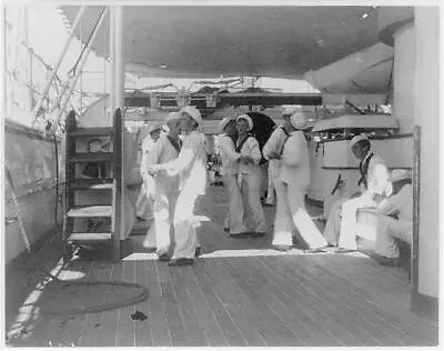 Sailors Dancing With Each Other Aboard USS OLYMPIAdeckstepsfununiforms1899 • $9.99