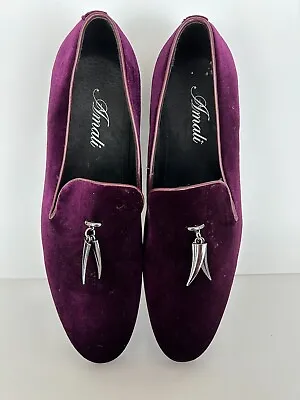 Amali Velvet Smoking Slippers Formal Men's Tuxedo Shoes Slip On Loafers • $38.25