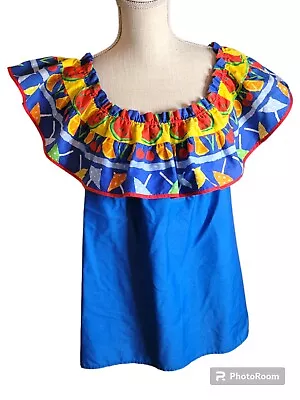 Vintage Citlali Fruity Mexican Dress Top Fiesta Summer • $22