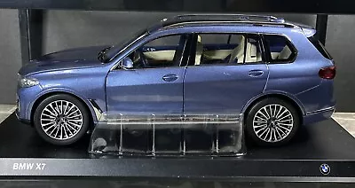 BMW X7 With Sunroof Phytonic Blue Metallic 1/18 Diecast Model Dealer Edition • $145