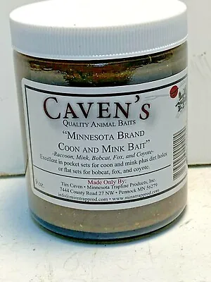 $17.47 • Buy Cavens Coon And Mink Bait 9 Oz(Raccoon Otter Coyote Fox Trapping Supplies)