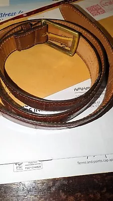 Belt-Martin Dingman Leather  43 Brown Alligator Grain Italian Calfskin USA 01425 • $34