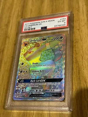 Umbreon GX 154/149 Rainbow Secret Rare Full Art Holo Pokemon Sun & Moon PSA 6 • $20.50