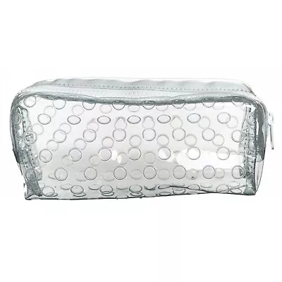 £7.99 • Buy WHSmith Clear Chunky Embossed Polka Dot Pencil Case With White Zip Fastening