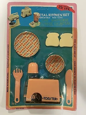 Vintage Toy Metal Kids Child Kitchen Play Toaster Set New Old Stock Sealed Kit • $13.99