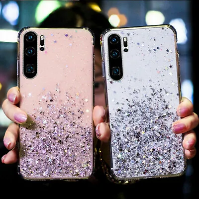 For Huawei P50 P40 Pro P30 Lite Glitter Bling Silicone Phone Case Soft TPU Cover • £4.51